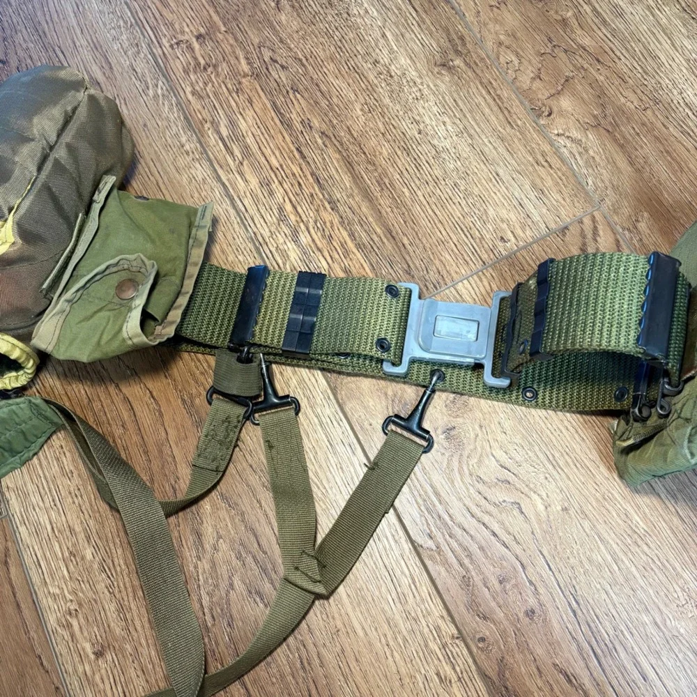 VTG US Military‎ ALICE Load Bearing Web Gear Belt Suspenders Canteen Pouch Set